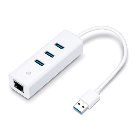 Adaptateur USB / Ethernet Gigabit + Hub 3 ports USB 3.0  Blanc - TP-LINK - TPLINK_UE330