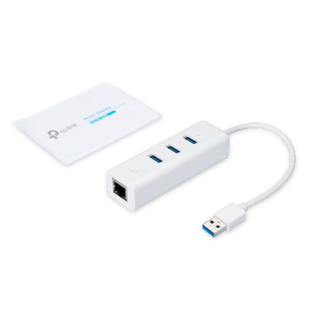 Adaptateur USB / Ethernet Gigabit + Hub 3 ports USB 3.0  Blanc - TP-LINK - TPLINK_UE330