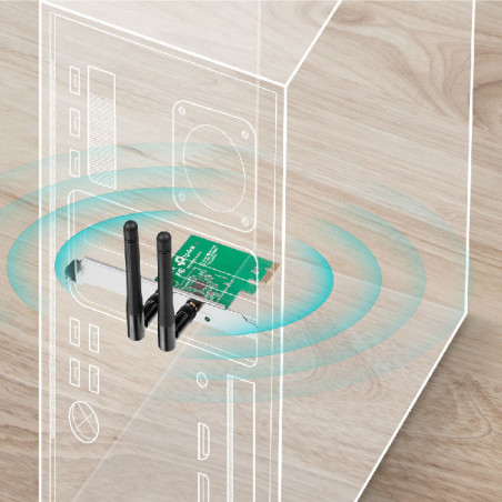 Adaptateur PCI Express WiFi N 300 Mbps + Equerre Low Profile - TP-LINK - TPLINK_WN881ND