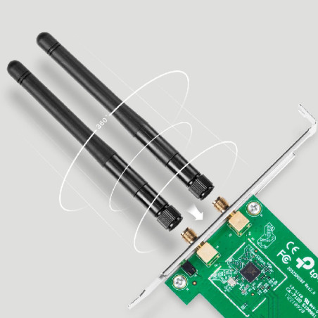 Adaptateur PCI Express WiFi N 300 Mbps + Equerre Low Profile - TP-LINK - TPLINK_WN881ND