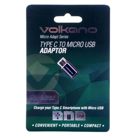 Micro Adaptateur Type-C vers Micro USB Noir - VOLKANO - VOL_VK_20037_BK