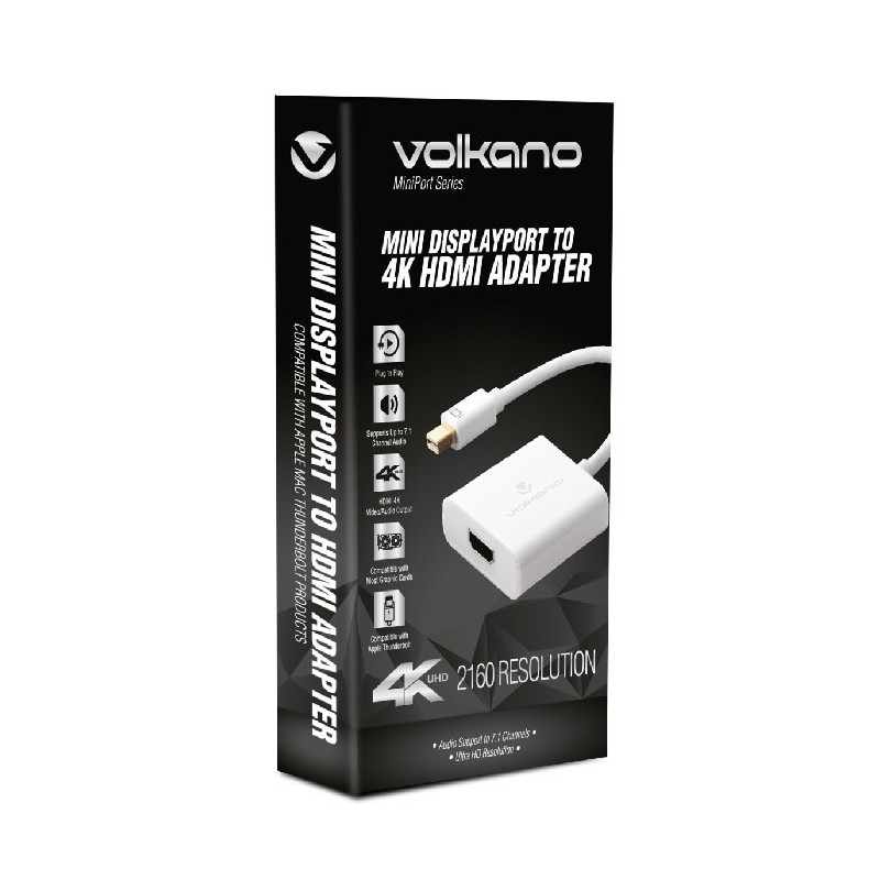 Adaptateur Mini DisplayPort vers HDMI MiniPort series Blanc - VOLKANO - VOL_VK_20048_WT
