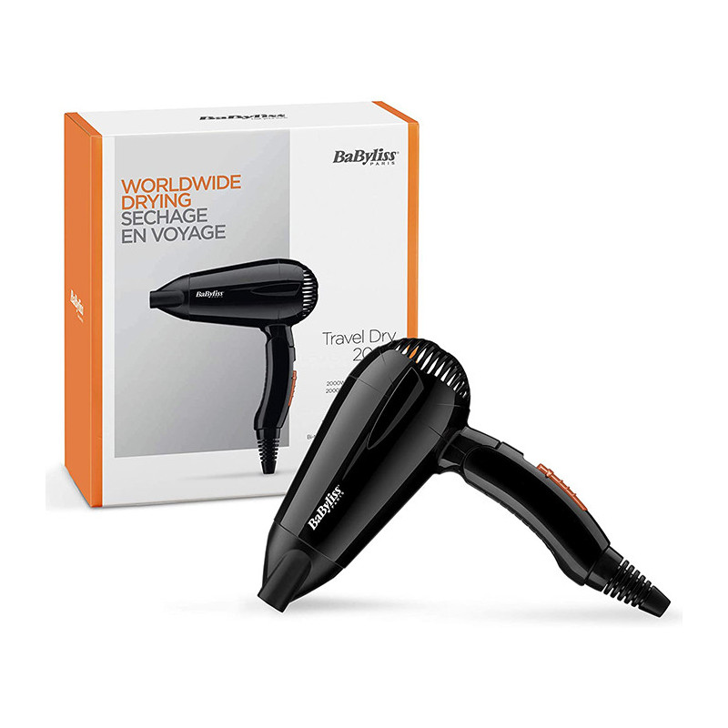 Sèche-Cheveux Travel Dry 2000 Noir - BABYLISS - 5344E