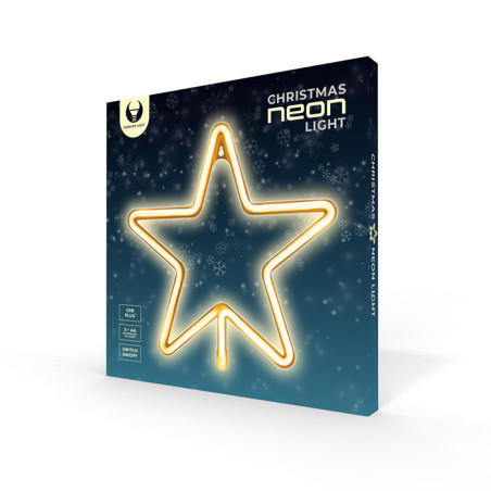 Néon LED Etoile PentaStar + USB FLNE22 Blanc Chaud Bat - FOREVER LIGHTS - NEON-14