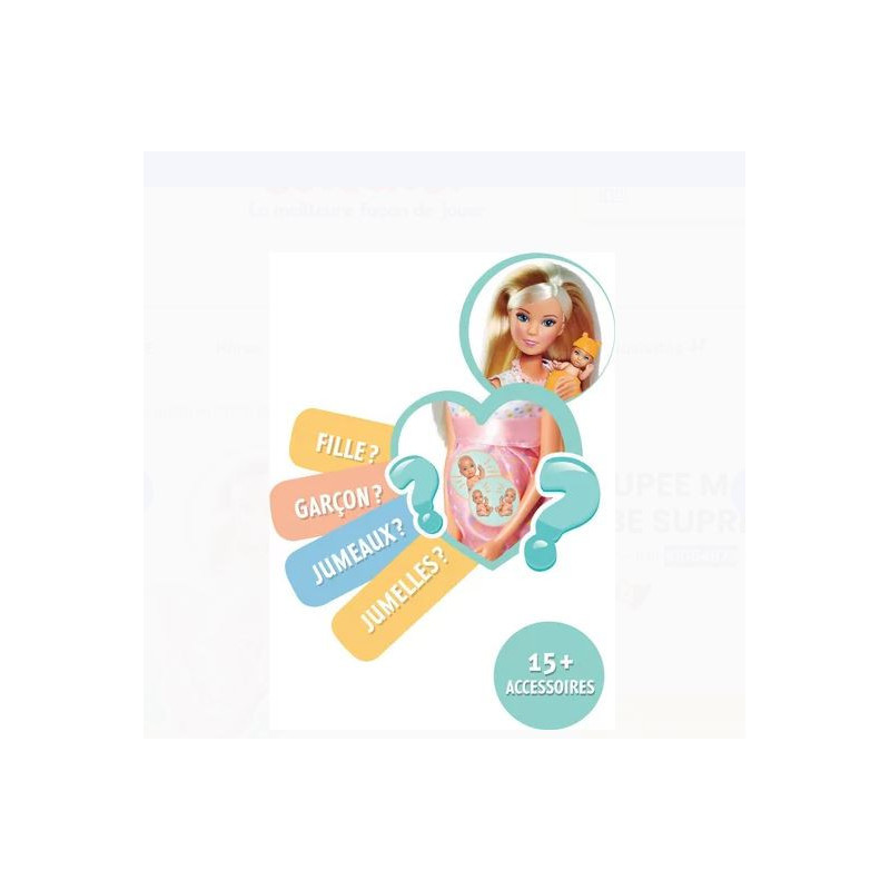 Poupée Steffi Love Bébé Surprise 15 accessoires -  SMOBY - Dès 3 ans