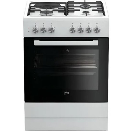 Cuisinière Mixte Pose Libre 3 Gaz + 1 Electrique Blanc - BEKO - FSE63120DWCS