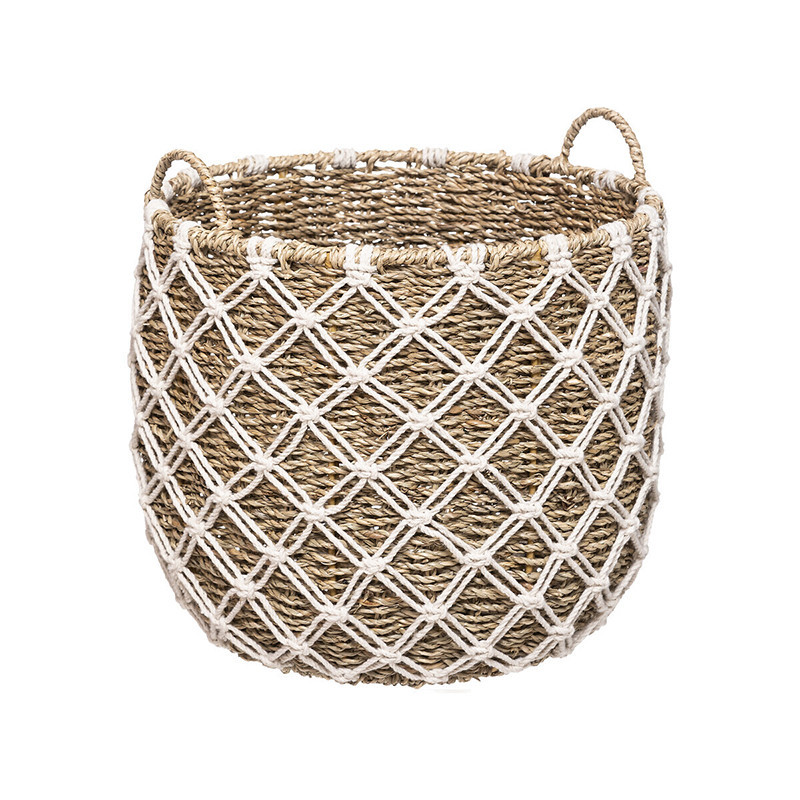 Panier macramé Palm rond taille S Naturel - ATMOSPHERA - 185640-S