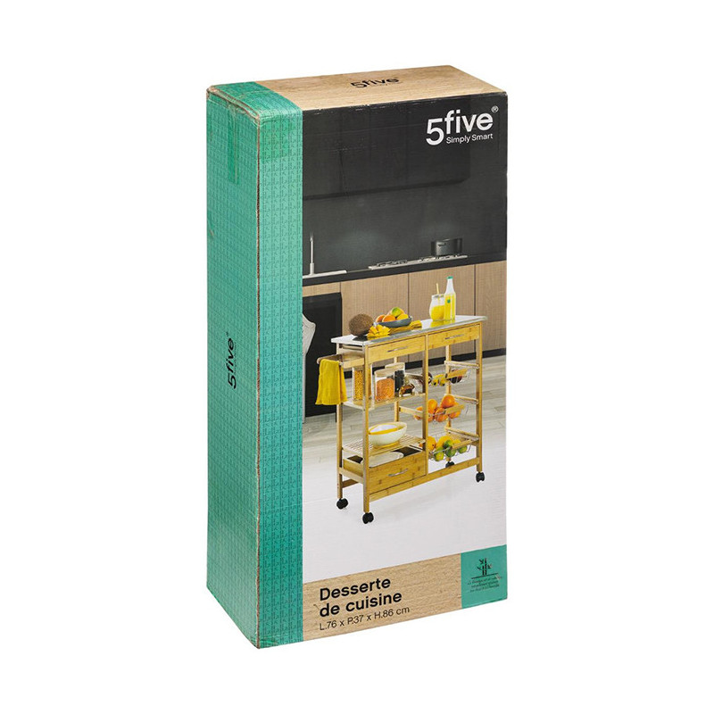 Desserte Grand Modèle Bambou/Métal - 5FIVE