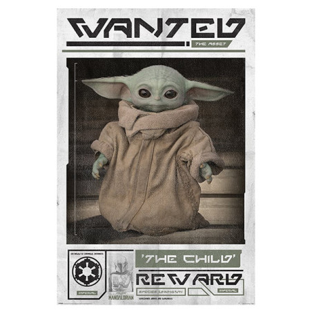 Poster Star Wars The Mandalorian Wanted The Child 61x91cm - PYRAMID INTERNATIONAL - PP34611
