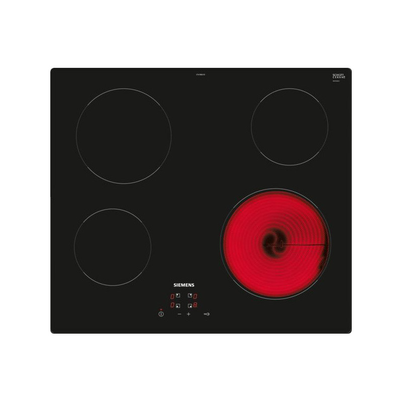 Plaque de cuisson vitrocéramique iQ100 4 Foyers Noir - SIEMENS - ET61RBEB8E