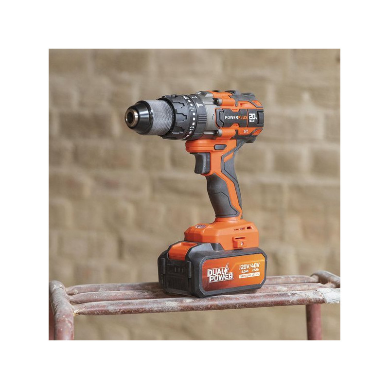 Perceuse-Visseuse Dual Power 20V Li-Ion Noir/Orange