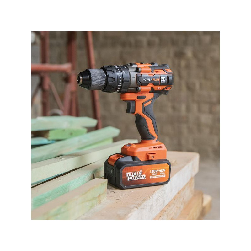 Perceuse-Visseuse Dual Power 20V Li-Ion Noir/Orange