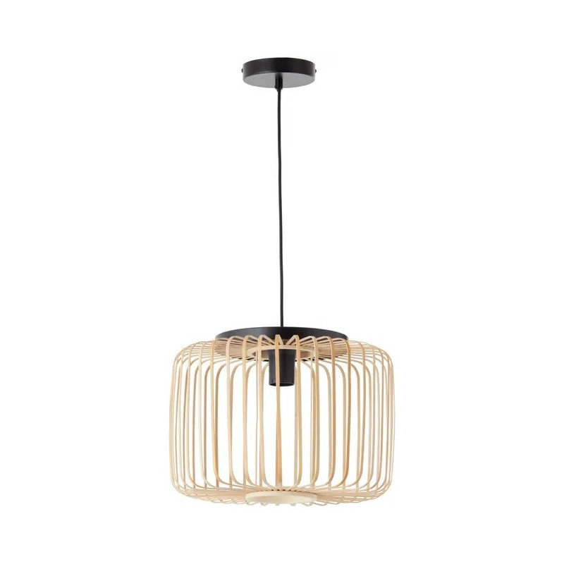 Suspension E27 Métal Pecan Ø38 cm Noir/Naturel