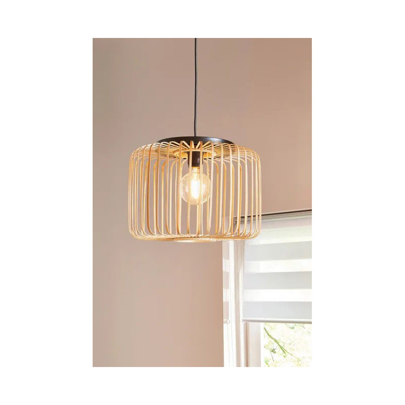 Suspension E27 Métal Pecan Ø38 cm Noir/Naturel