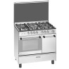 Cuisinière Butanette Table gaz/Wok/Four électrique 5 foyers Blanc - BERKLAYS - BBUT96FEB5X