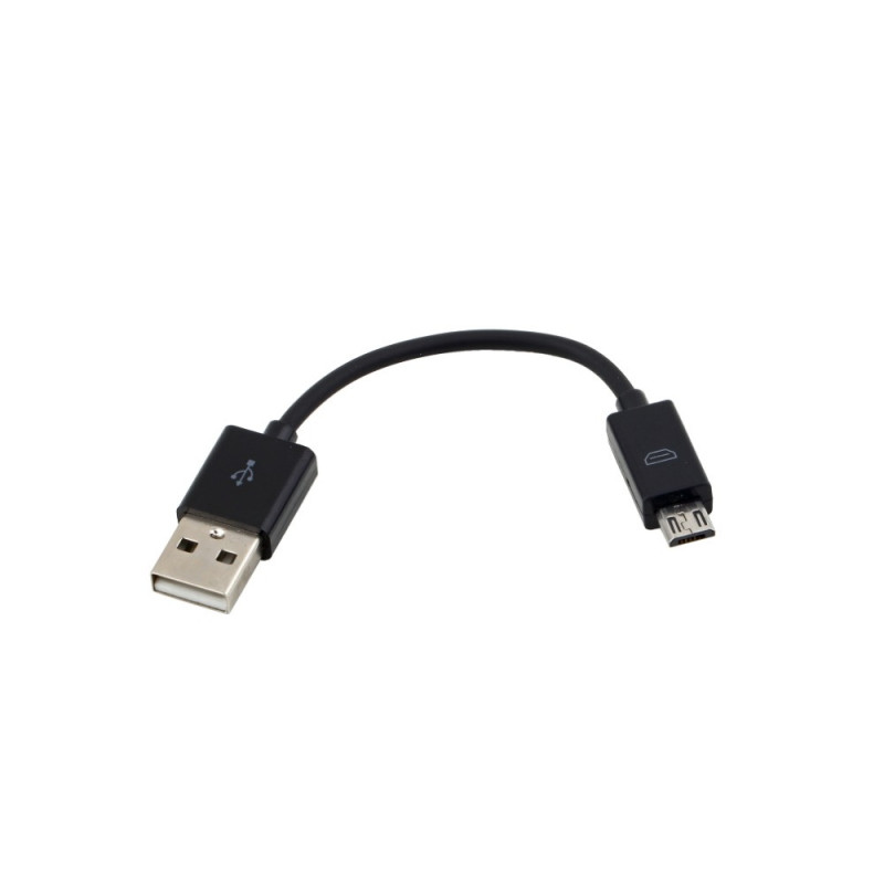 Adapteur Câble USB 2.0A vers Micro B 10cm Noir - RADIOLA - FO1036
