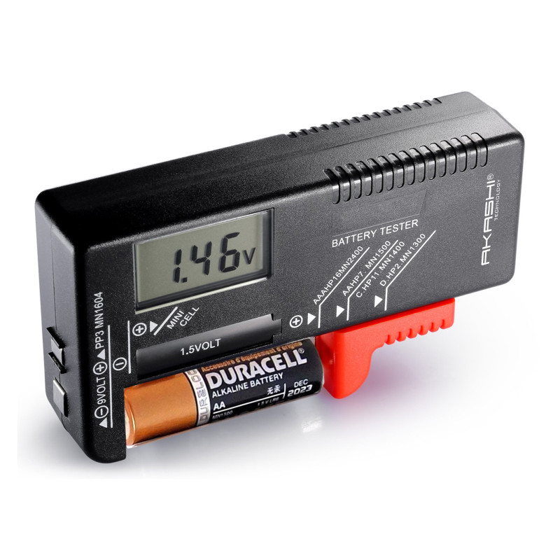 Testeur de piles à écran Numérique pour piles 1.5V - AKASHI - ALT14881