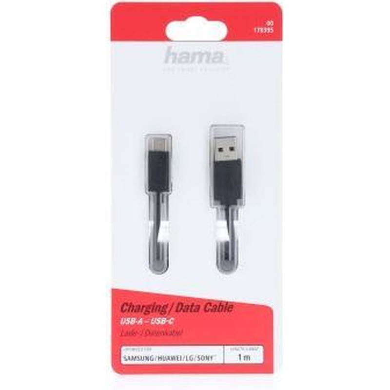 Câble de charge / données USB Type-C - Prise USB 3.1-A 1M Noir - HAMA - 0178395