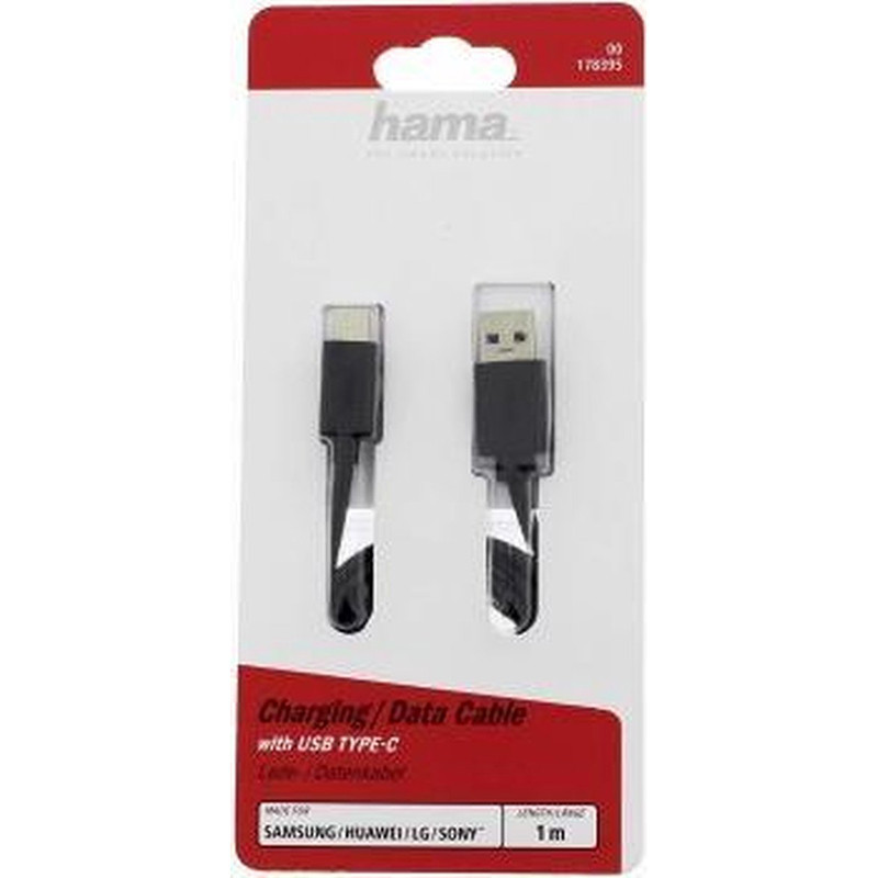 Câble de charge / données USB Type-C - Prise USB 3.1-A 1M Noir - HAMA - 0178395