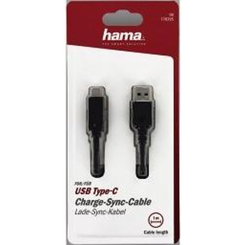 Câble de charge / données USB Type-C - Prise USB 3.1-A 1M Noir - HAMA - 0178395
