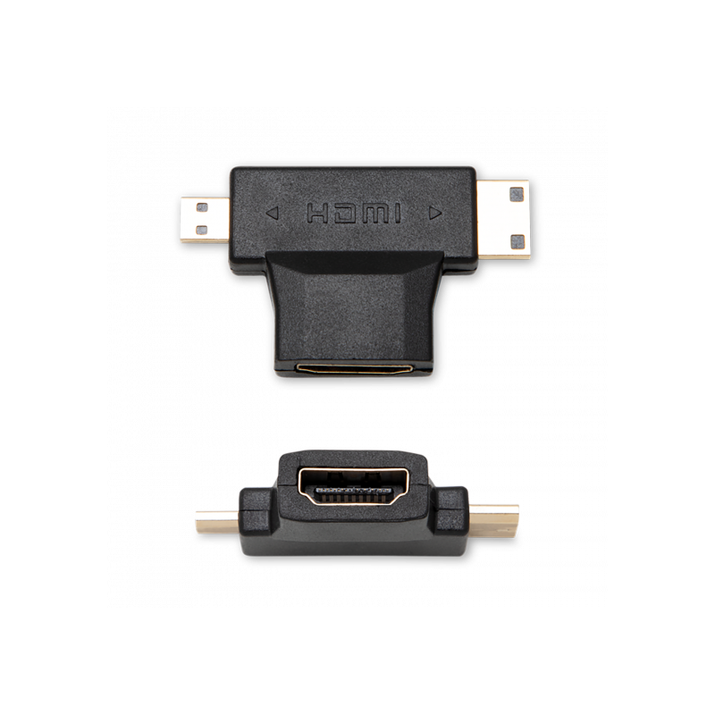 Adaptateur HDMI Femelle vers Mini et Micro HDMI Mâle Noir - RADIOLA - EO5006