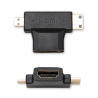 Adaptateur HDMI Femelle vers Mini et Micro HDMI Mâle Noir - RADIOLA - EO5006