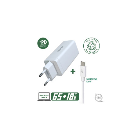 Chargeur Secteur ECO 83W + Cable type-C 100W - AKASHI - ALT30515