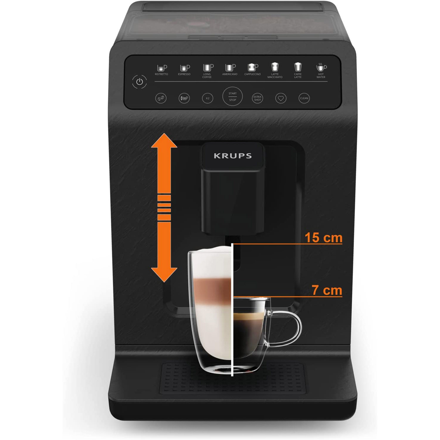 Machine à café Expresso Broyeur Krups Evidence 2.5L 1450W Noir