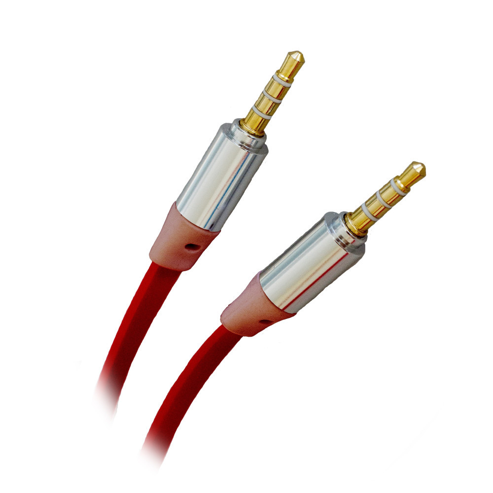 Câble Jack 3.5mm Mâle/Mâle Plat 2m Rouge - APM - 418020 