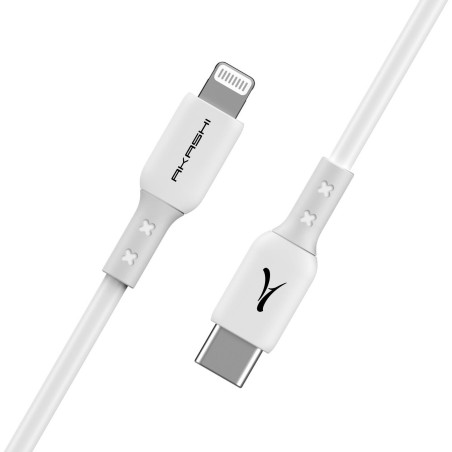 Câble renforcé USB Type-C vers Lightning 1m Blanc - AKASHI - ALT28147