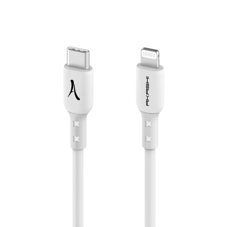 Câble renforcé USB Type-C vers Lightning 1m Blanc - AKASHI - ALT28147