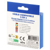 Câble USB-A 2.1 compatible 3en1 2m Noir - GEEK MONKEY - GM070