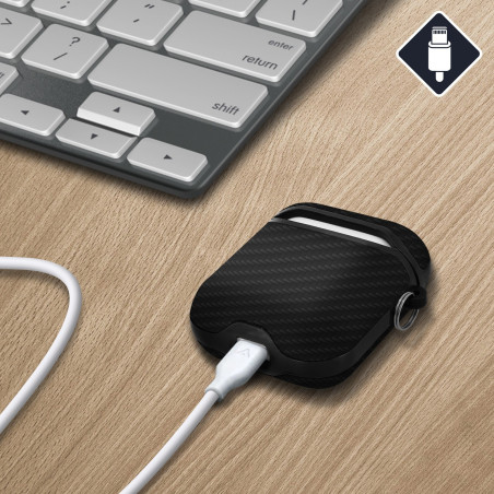 Coque pour Airpod 1 & 2 Carbone Noir - AKASHI - ALT24934