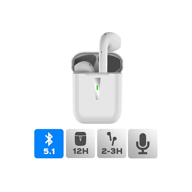 Écouteurs Bluetooth TWS Blanc - AKASHI - ALT26204 