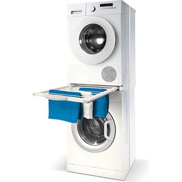 Superposer lave linge et sèche linge  Machine à laver et sèche linge,  Amenagement buanderie, Déco salle de bain toilette