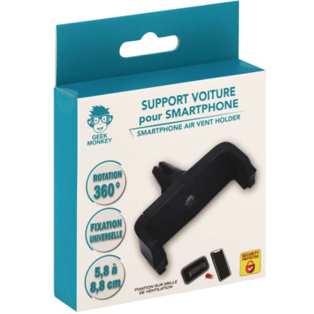 Support de Smartphone pour Voiture Noir - GEEK MONKEY - GM031