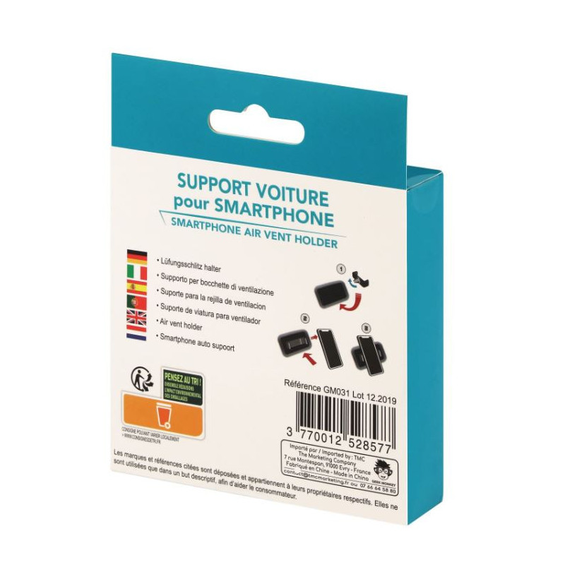Support de Smartphone pour Voiture Noir - GEEK MONKEY - GM031