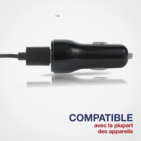 Chargeur Allume-cigare 2xUSB 3.1A Noir - APM - 570330
