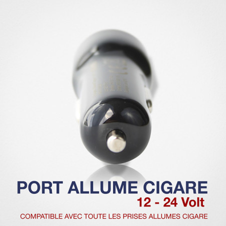 Chargeur Allume-cigare 2xUSB 3.1A Noir - APM - 570330