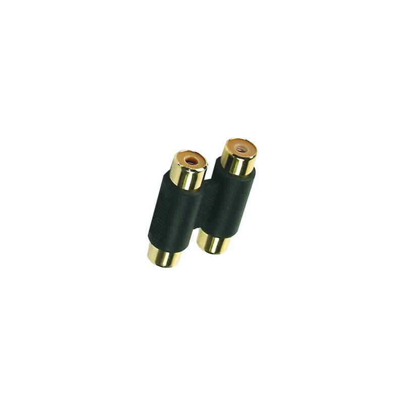 Adaptateur Double RCA Femelle/Femelle Noir - APM - 422026