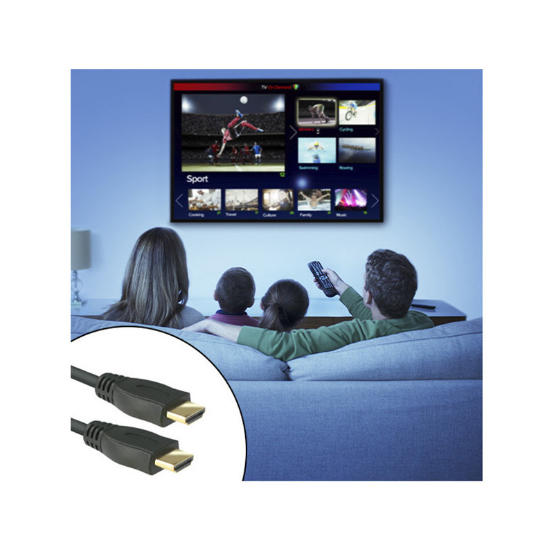 Câble HDMI 4K Ethernet Mâle/Mâle 1.8m Noir - APM - 590459