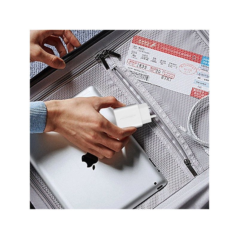 Prise Secteur 20W USB-A QC3.0 + USB Type-C PD Blanc - AKASHI - ALT28901