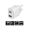 Prise Secteur 20W USB-A QC3.0 + USB Type-C PD Blanc - AKASHI - ALT28901