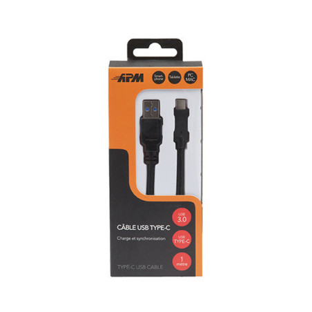 Câble USB 2.0 USB-A/Micro USB Mâle/Mâle 2m Noir - APM - 570310