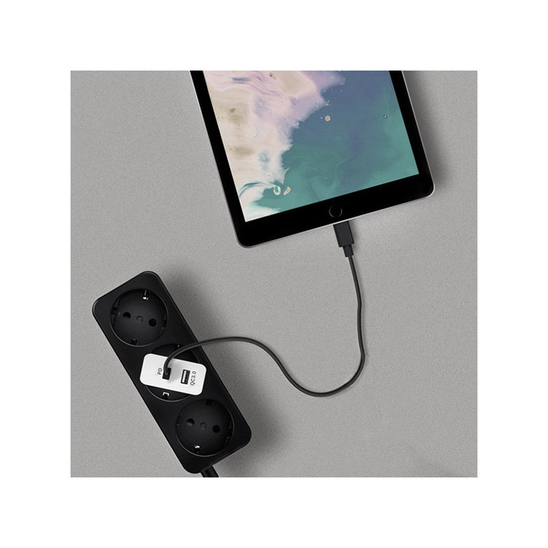Prise Secteur 38W USB-A QC3.0 + USB Type-C PD Blanc - AKASHI - ALT28918