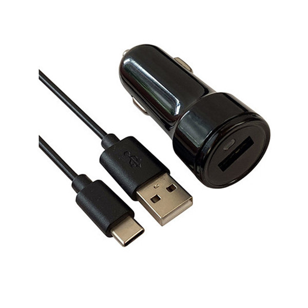 Chargeur Allume-cigare 1 port USB 2.1A + Câble USB-C Noir - APM