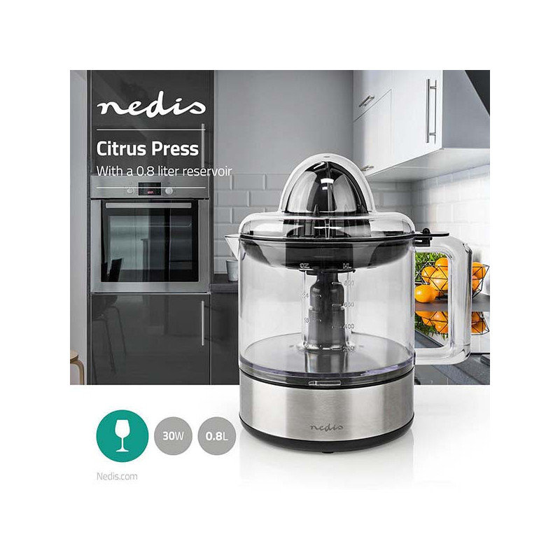 Presse Agrumes 30W 0,8L Noir/Argenté - NEDIS - KAJC110CBK