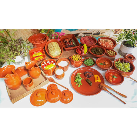 Casserole Bombée Plat 18cm Terre cuite - BIGBUY HOME
