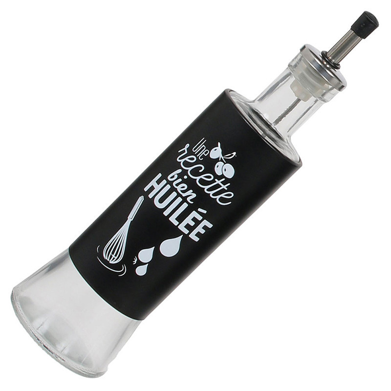 Bouteille d’Huile/Vinaigre en Verre et Acier