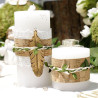 Bougie Ronde Rustique 7x14cm Blanc - ATMOSPHERA